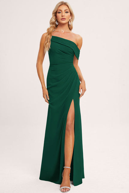 Robe Longue Vert Émeraude Fendue - gallery 5