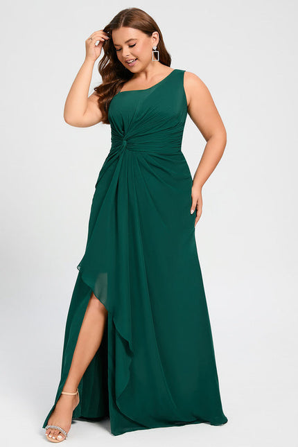 Robe Élégante Asymétrique Verte Chic - gallery 8