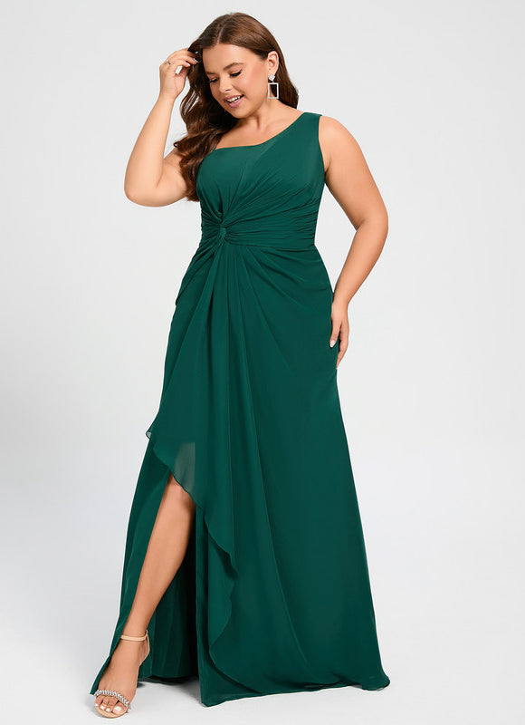 Robe Élégante Asymétrique Verte Chic - gallery 8