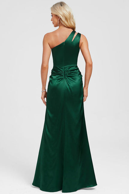 Robe Longue Verte Satin - gallery 2