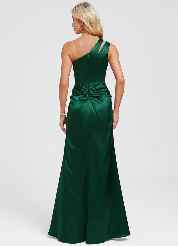 Robe Longue Verte Satin - gallery 2