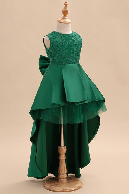 Robe Enfant Chic Asymétrique Verte - gallery 1