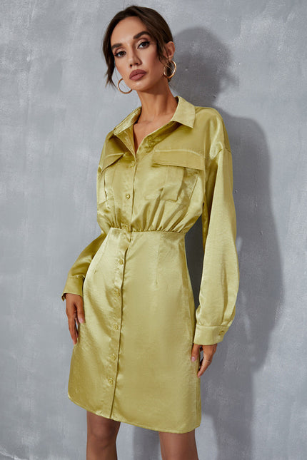 Robe Chemise Verte Femme - gallery 1