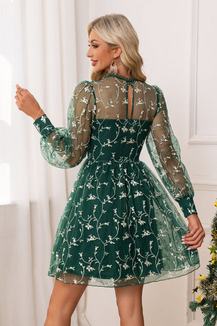 Robe Broderie Anglaise Verte - gallery 1