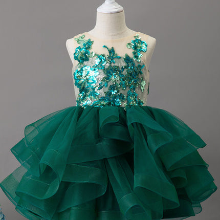 Robe Cérémonie Fille Vert Sauge