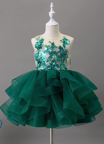 Robe Cérémonie Fille Vert Sauge