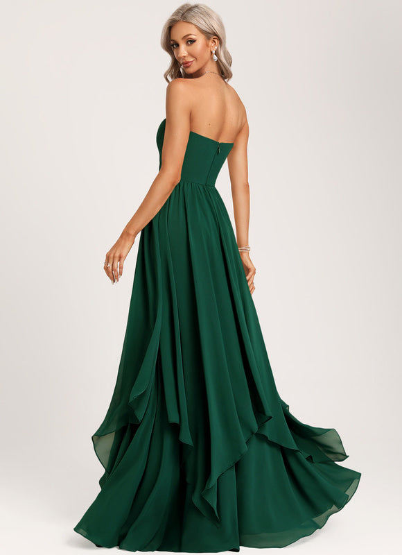 Robe Longue Vert Émeraude À Manches Cape - gallery 5