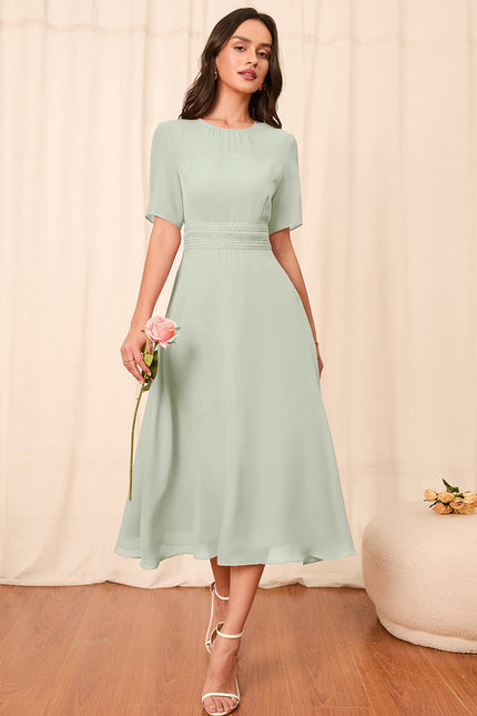 Robe Midi Chic Vert Pastel