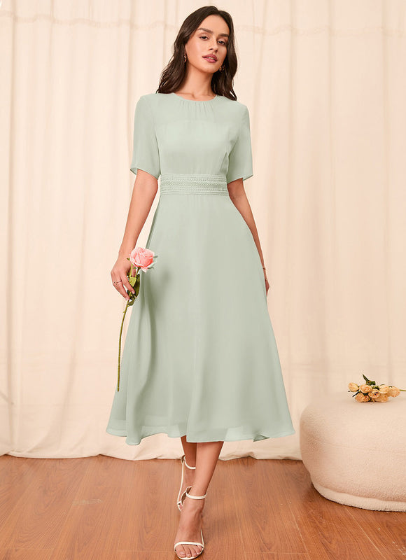 Robe Midi Chic Vert Pastel