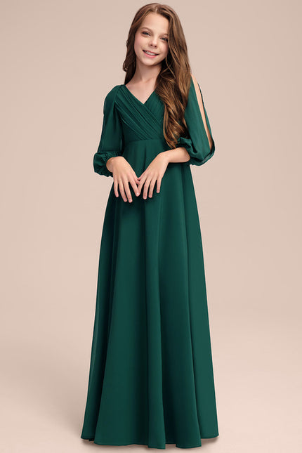 Robe Verte Manches Bouffantes - gallery 3