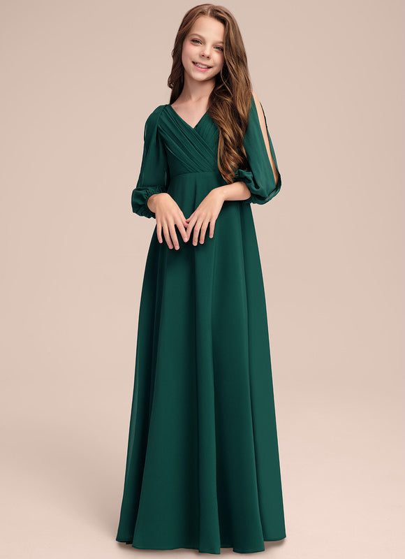 Robe Verte Manches Bouffantes - gallery 3