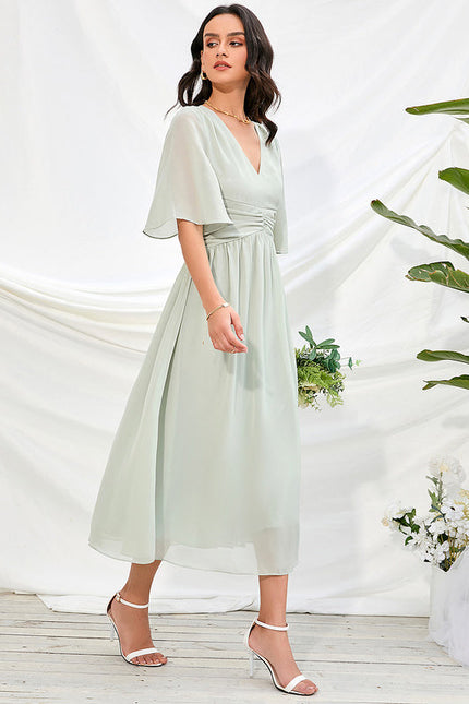 Robe De Demoiselle D'Honneur Vert Olive - gallery 3