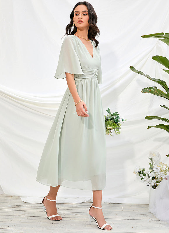 Robe De Demoiselle D'Honneur Vert Olive - gallery 3