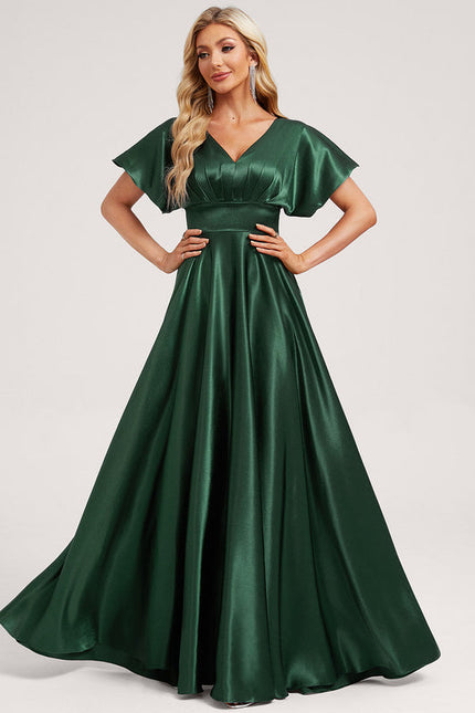 Robe Vert Kaki Satin - gallery 2