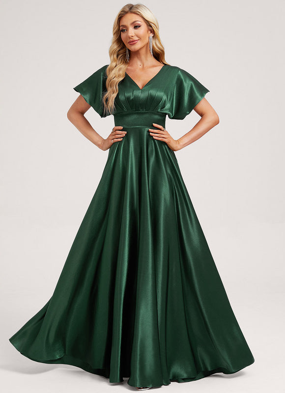 Robe Vert Kaki Satin - gallery 2