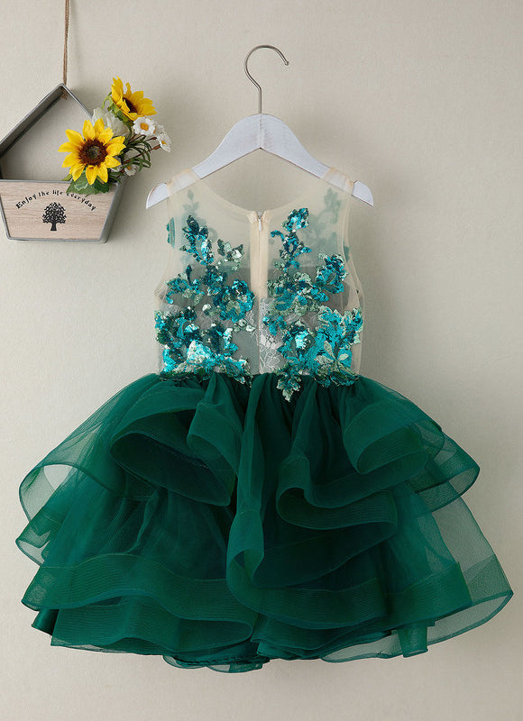 Robe Cérémonie Fille Vert Sauge - gallery 1