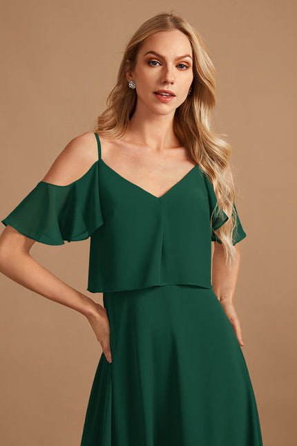 Robe Demoiselle D'Honneur Volants Verts - gallery 4