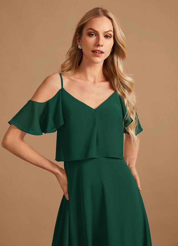 Robe Demoiselle D'Honneur Volants Verts - gallery 4