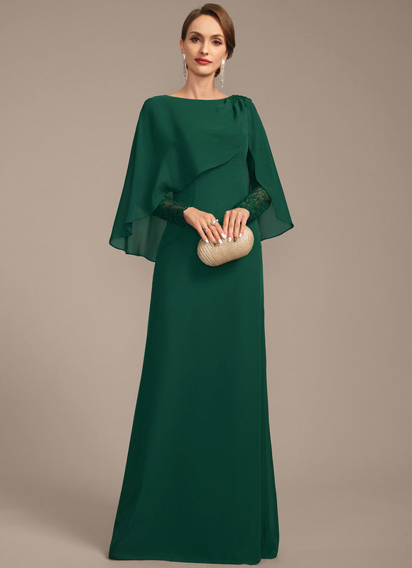 Robe Élégante À Manches Cape Verte - Main Image