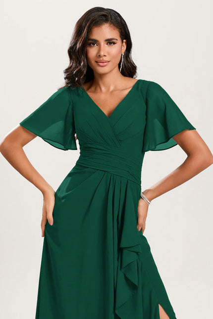 Robe Demoiselle D'Honneur Volants Verts - gallery 5