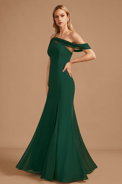 Robe Élégante Asymétrique Verte Chic - gallery 5