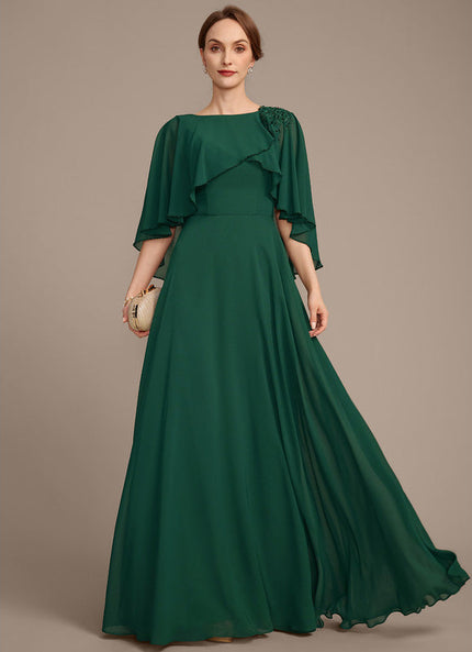 Robe Élégante Mousseline Verte Fluide