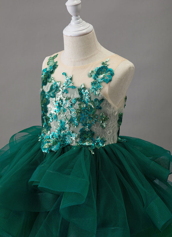 Robe Cérémonie Fille Vert Sauge - gallery 5