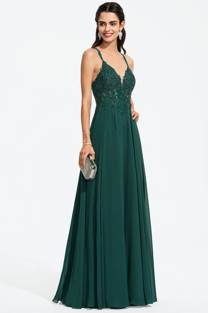 Robe Bal Émeraude Élégante Fluide - gallery 5