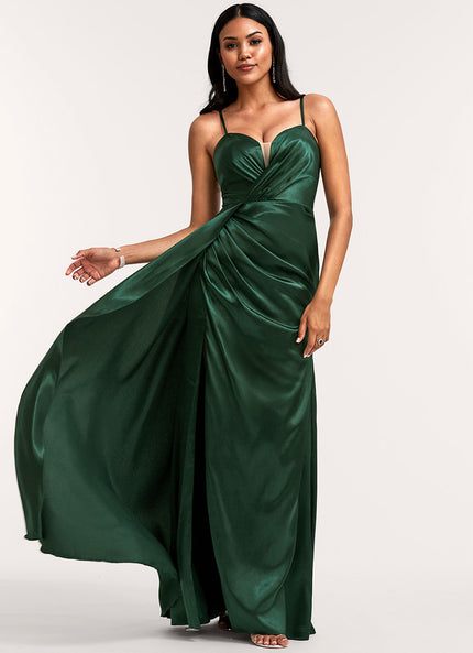 Robe Vert Kaki Satin