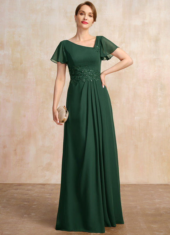 Robe Longue Verte Satinée À Volants