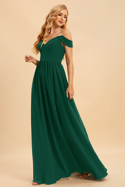Robe Longue Vert Émeraude À Fente - gallery 2