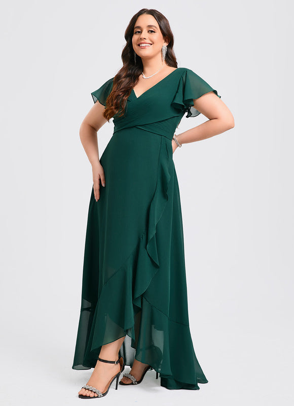 Robe Fluide Vert À Volants Élégante - gallery 6