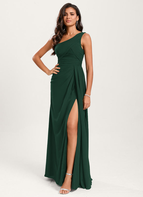 Robe Longue Vert Sapin Élégante - gallery 3
