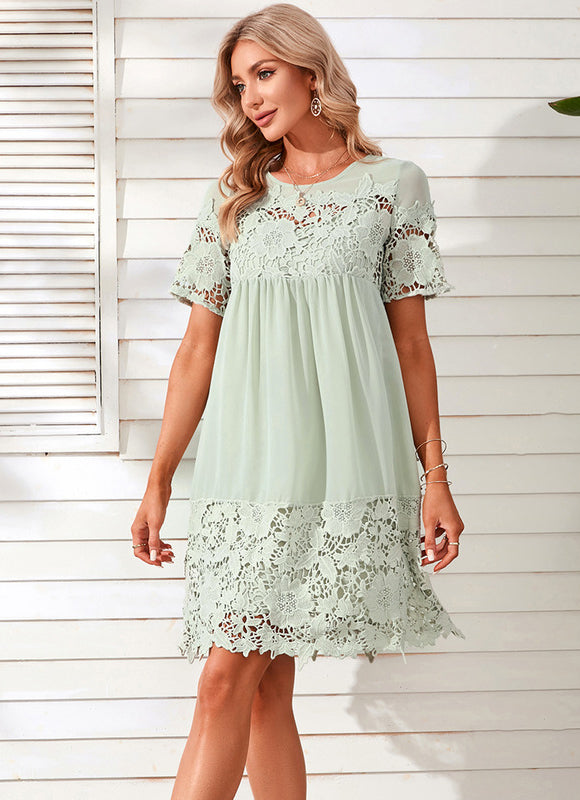 Robe En Lin Vert - gallery 5