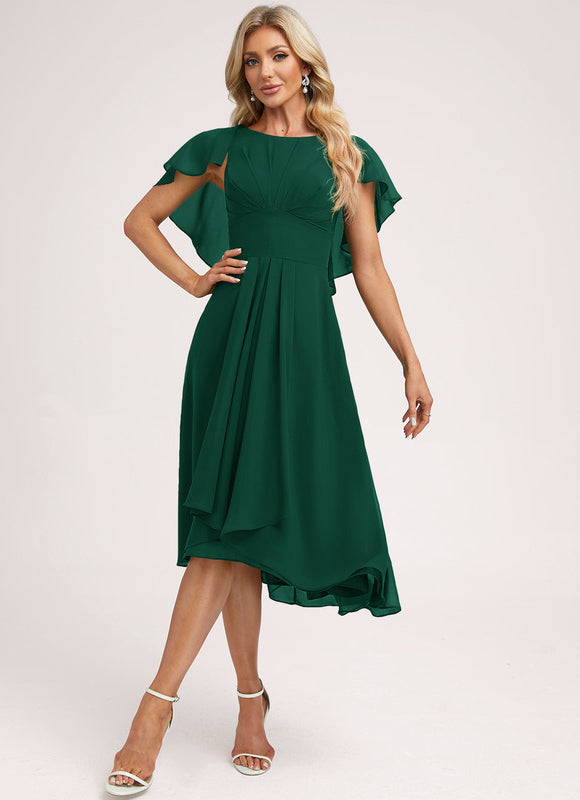 Robe Longue Vert Émeraude À Volants - gallery 2