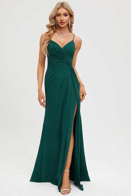 Robe Élégante Mousseline Verte Chic