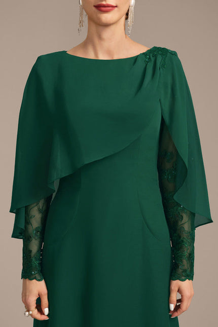 Robe Élégante À Manches Cape Verte - gallery 7