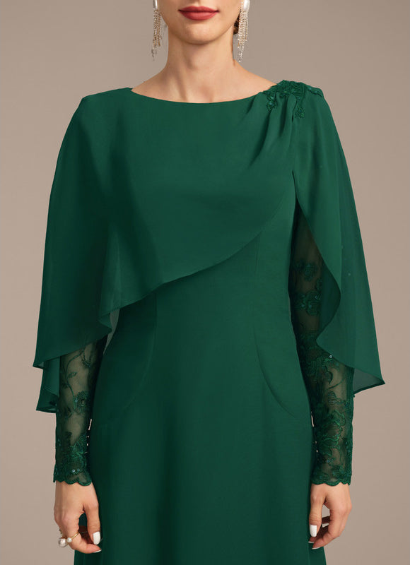 Robe Élégante À Manches Cape Verte - gallery 7