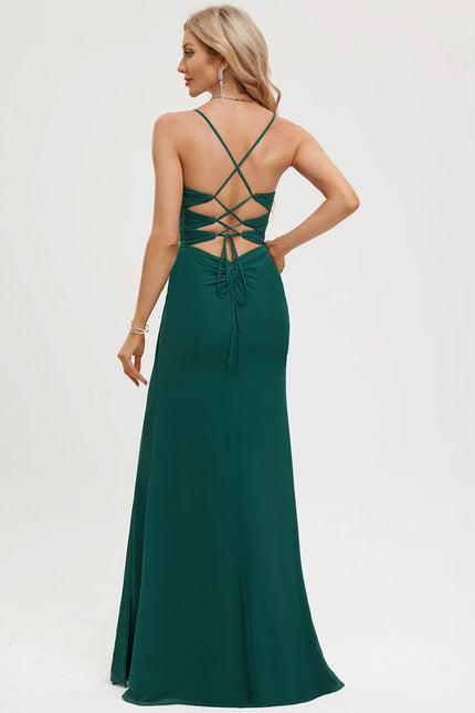 Robe Élégante Mousseline Verte Chic - gallery 4