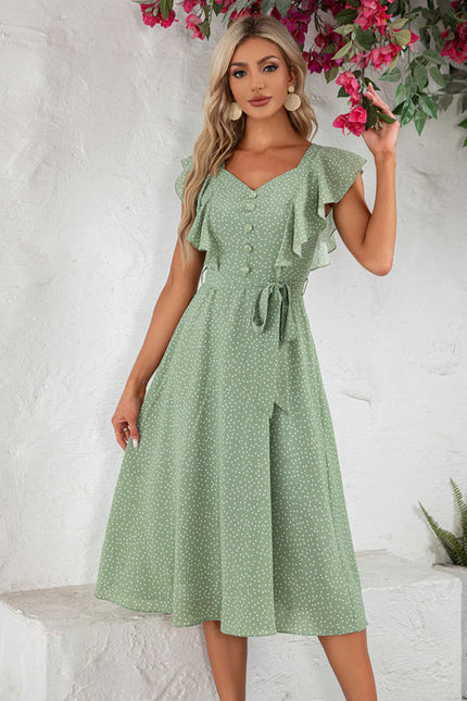 Robe Verte Volant - gallery 2
