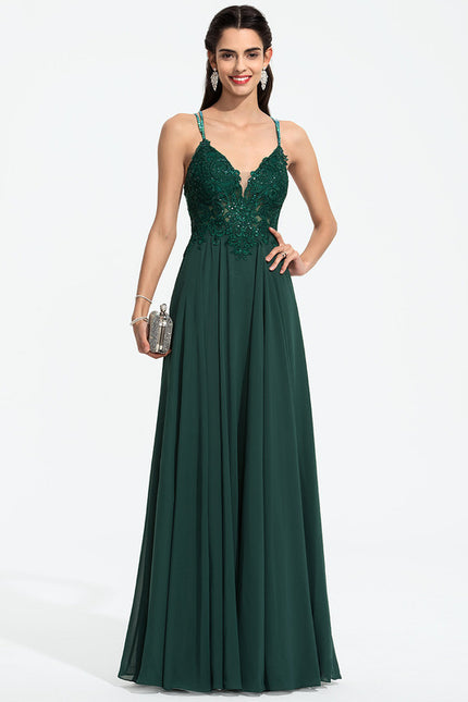 Robe Bal Émeraude Élégante Fluide - gallery 3