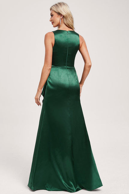 Robe Satinée Élégante À Fente - gallery 4