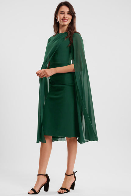 Robe Chic Mousseline Vert Émeraude - gallery 3