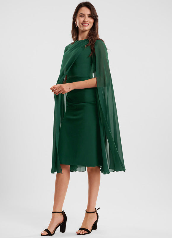 Robe Chic Mousseline Vert Émeraude - gallery 3