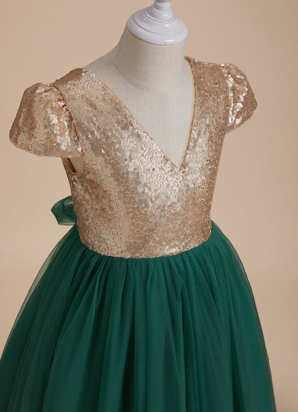 Robe Tulle Scintillante Enfant Élégante