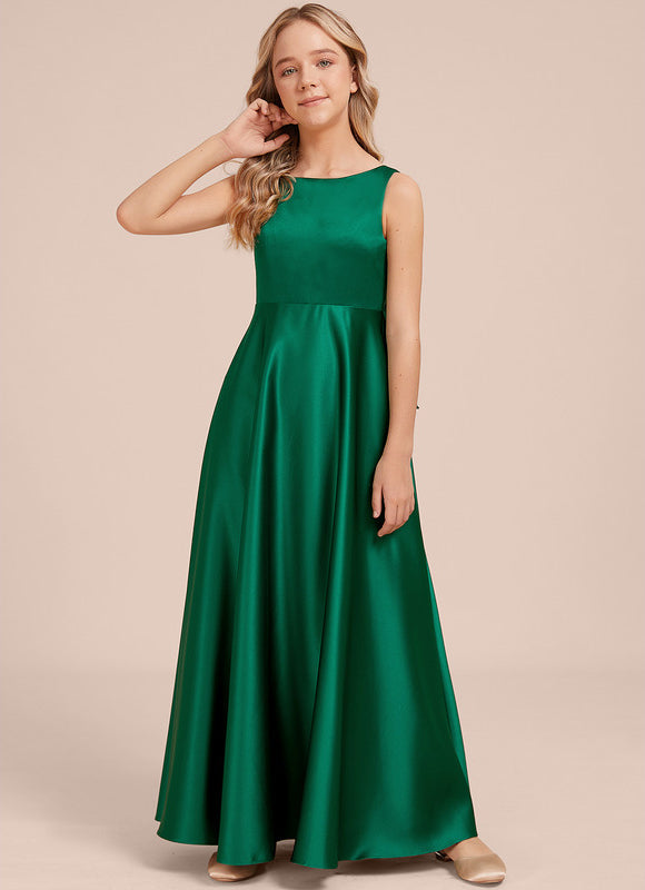 Robe Demoiselle D'Honneur Vert Satin - gallery 1