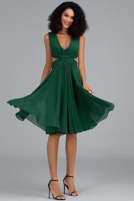 Robe Trapèze Chic Émeraude Fluide - gallery 4