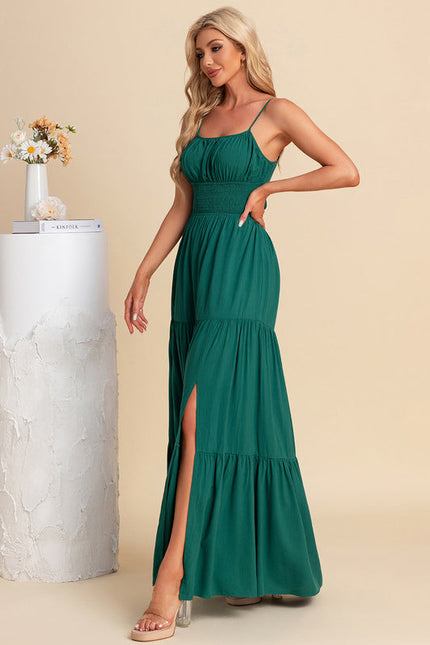 Robe Maxi Émeraude À Volants - gallery 3
