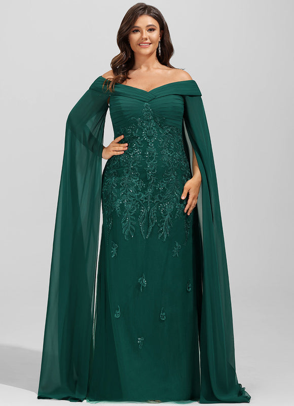 Robe Élégante Épaule Dénudée Verte - gallery 7