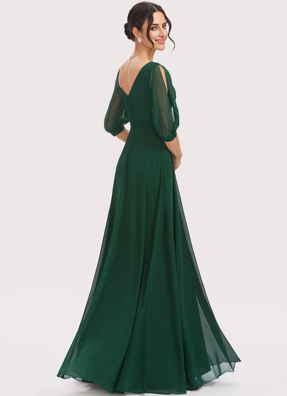 Robe Demoiselle D'Honneur Volants Verts - gallery 1